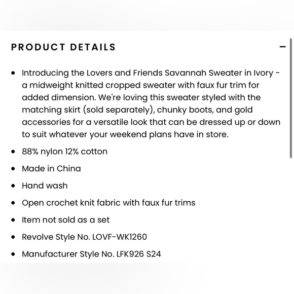 Lovers and Friends Savannah Sweater in Ivory - Picture 5 of 6